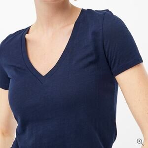 NWT J.Crew Factory Navy Slub Cotton V-Neck Tee – Size XS